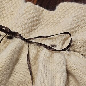 Charming Hand Knit Wool Ecru Girl's Dress